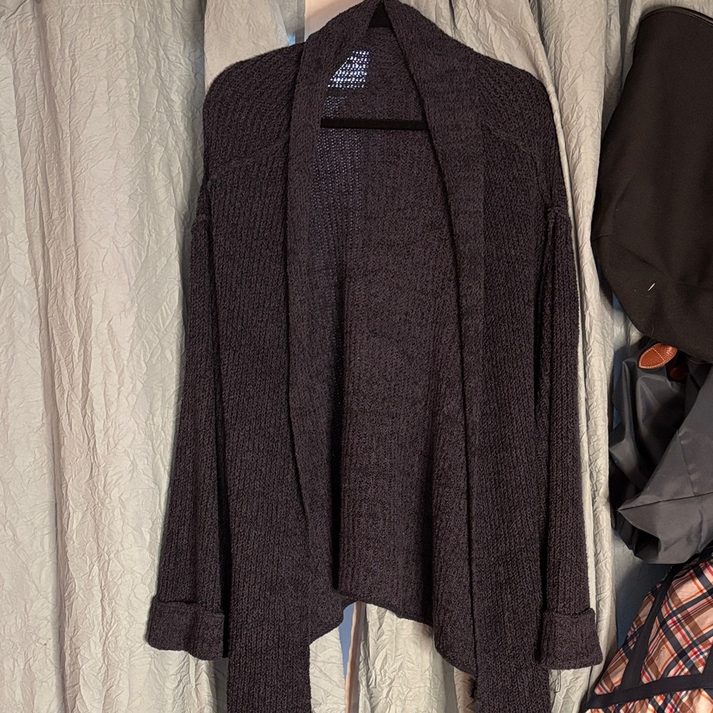 Free People Black Open-Front Cardigan